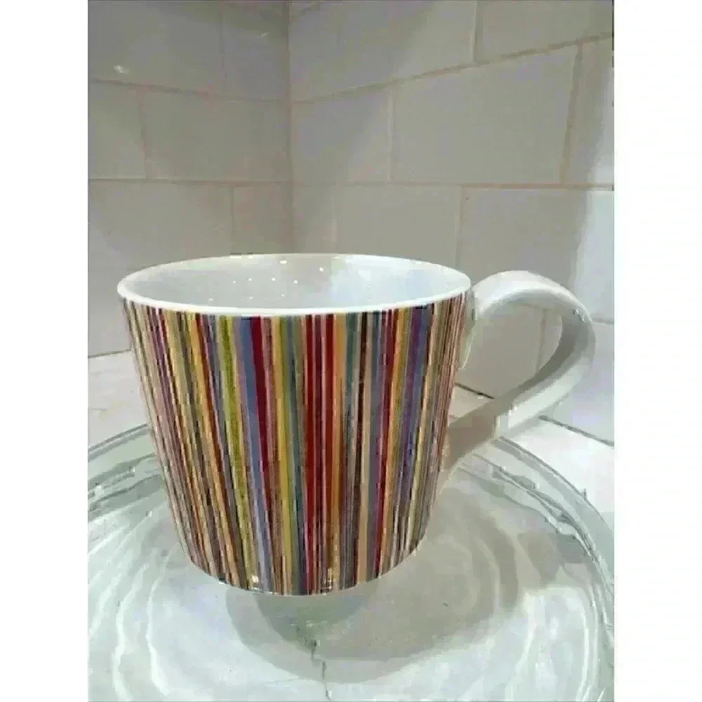 Starbucks Vertical Rainbow Stripe Mug 13oz Pre-owned 2008 Retired